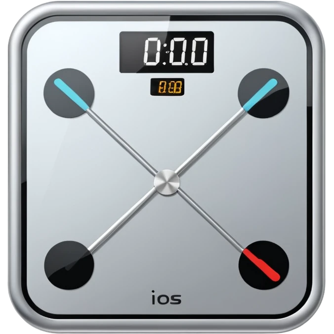 Digital weight scale with 0:00 on it emoji