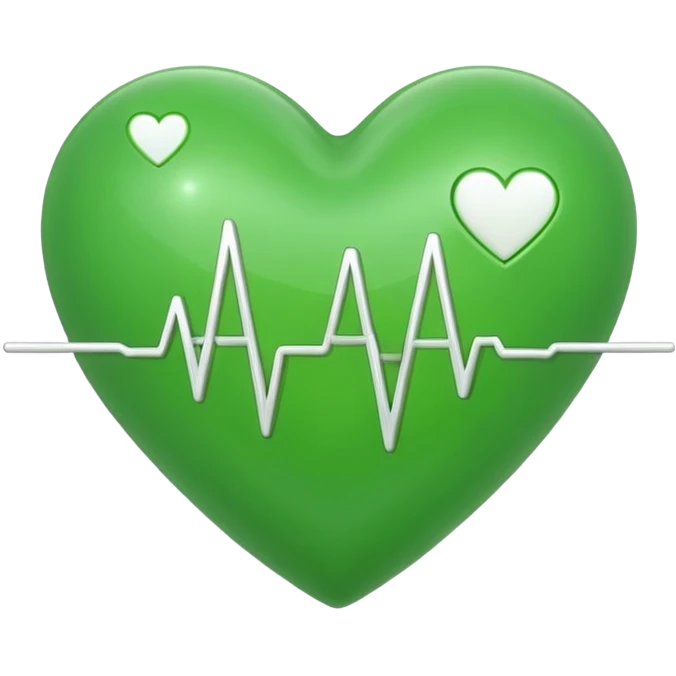 green heart with ECG heartbeat line emoji
