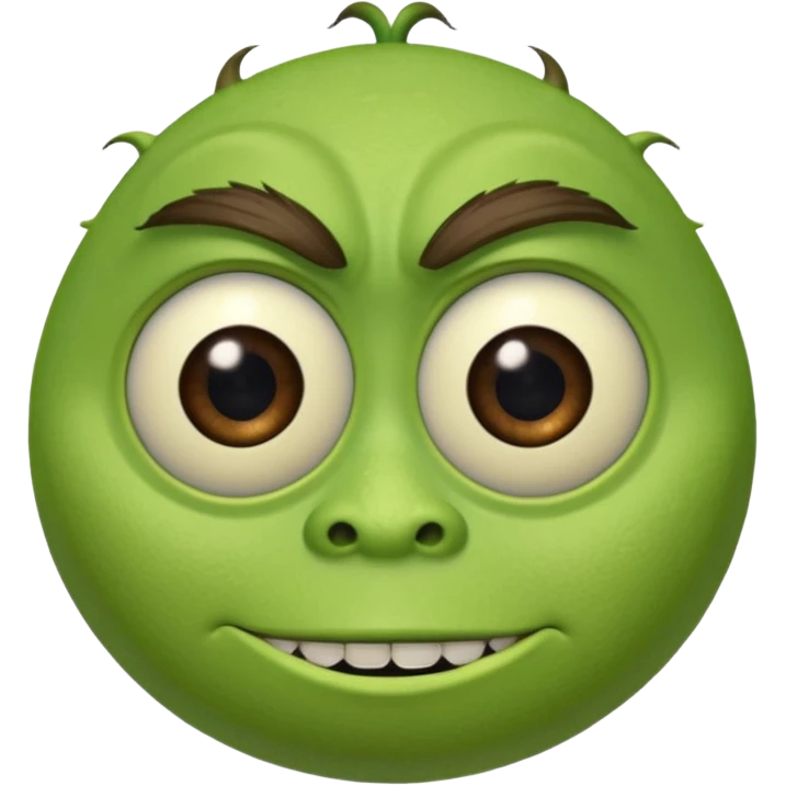 Mike Wazowski (one eye) from the Monsters Inc. Pixar movie emoji