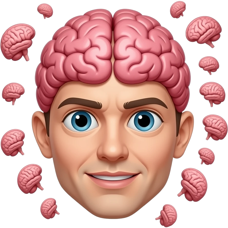 Exploding face with brains everywhere emoji