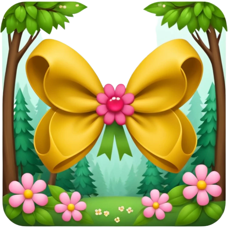 forest character small bow with flower petals emoji