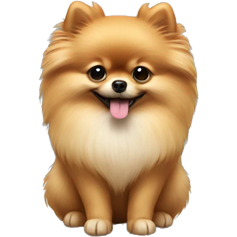 Pomeranian making a heart with its hands emoji