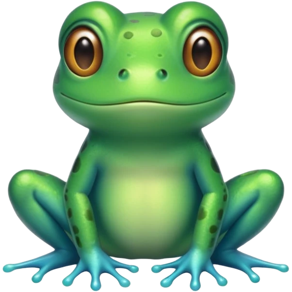 cyan cute frog minimalistic emoji
