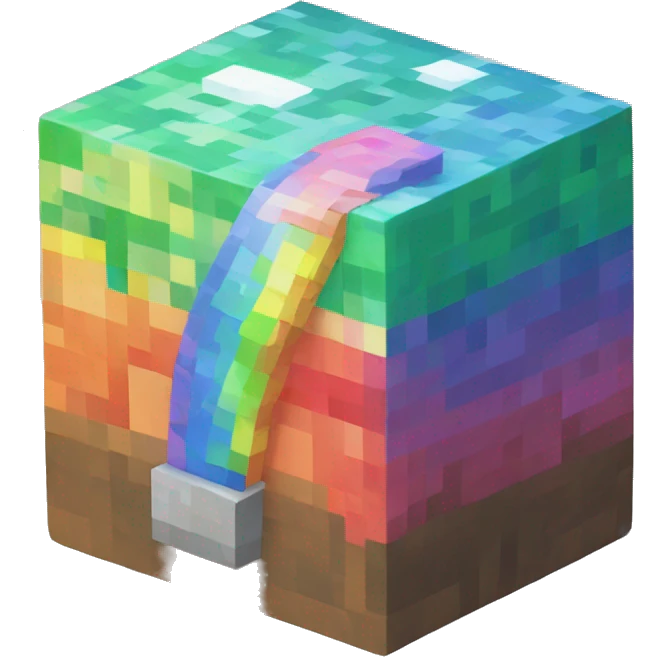 rainbow minecraft block emoji