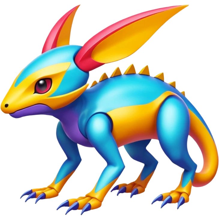 exotic tropical cyber-Protogen-Fakémon-Pokémon-Vernid-creature emoji