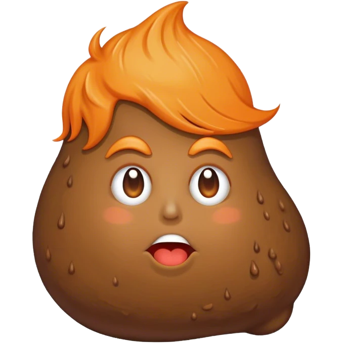 Blob of poop brown with orange with Donald Trump’s hair emoji