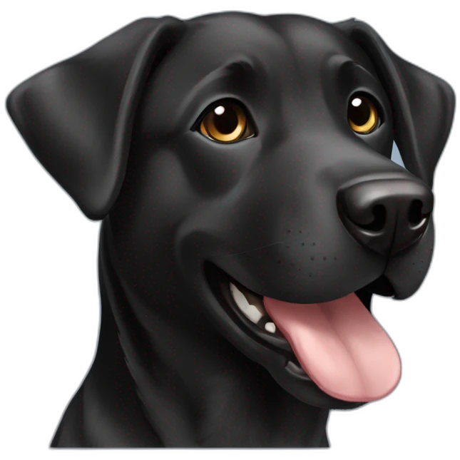 black young happy dog labrador mix with German shepard emoji