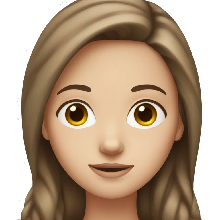 White girl with brown hair emoji