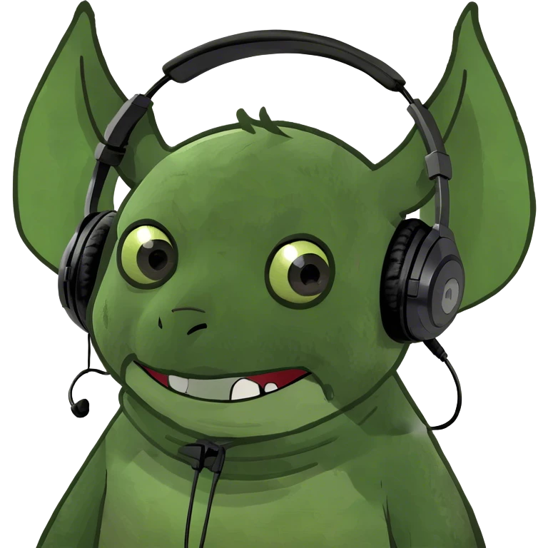 Bat wearing headphones  emoji