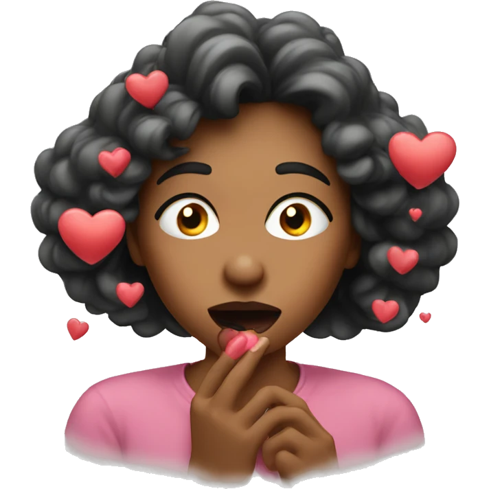Blowing a kiss with hearts  emoji