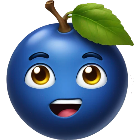 blueberry fruit with face emoji
