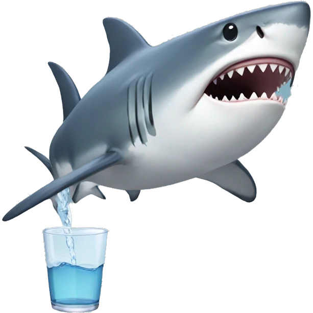 Shark drinking emoji