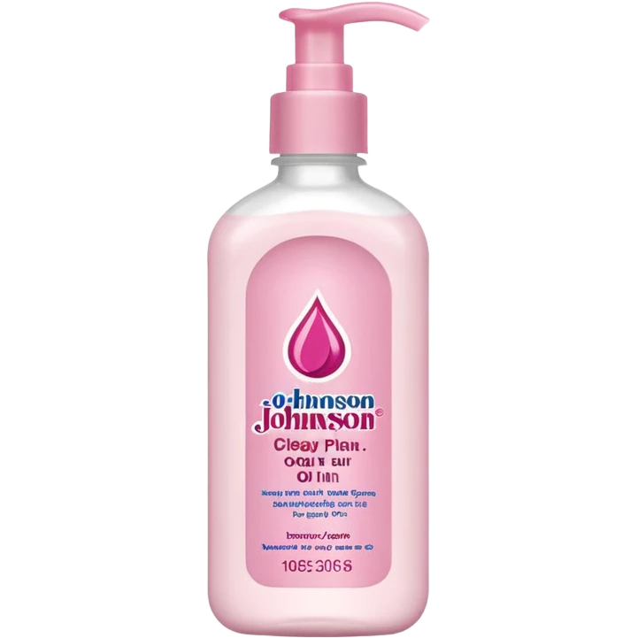 realistic Johnson and Johnson style bottle pink cap pink logo clear bottle with berry party logo with diddy oil and a berry on top bottle emoji