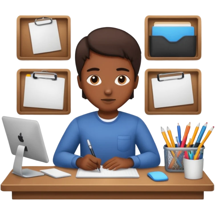 a person organizing a workspace emoji