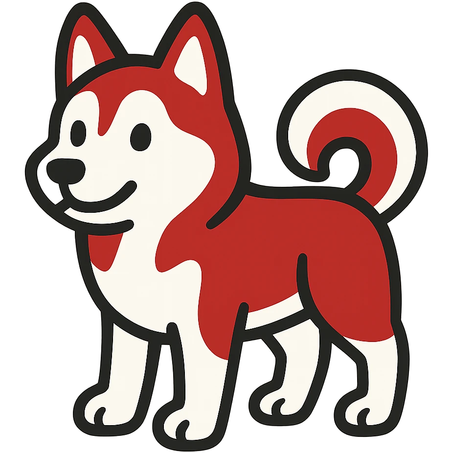 twitter emoji style red siberian husky emoji
