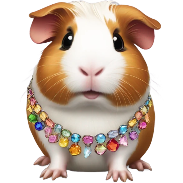 Guinea pig wearing a lot of jewelry  emoji
