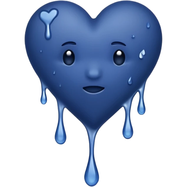 Bleeding navy blue heart  emoji