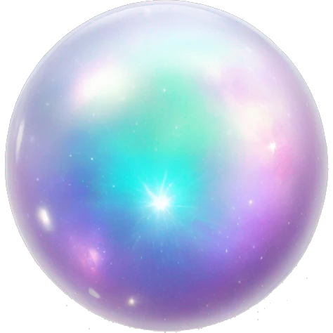 Pastel white iridescent nebula crystal orb emoji