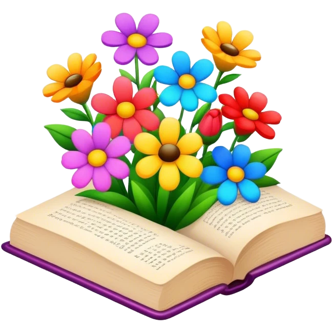 Book with flowers emoji