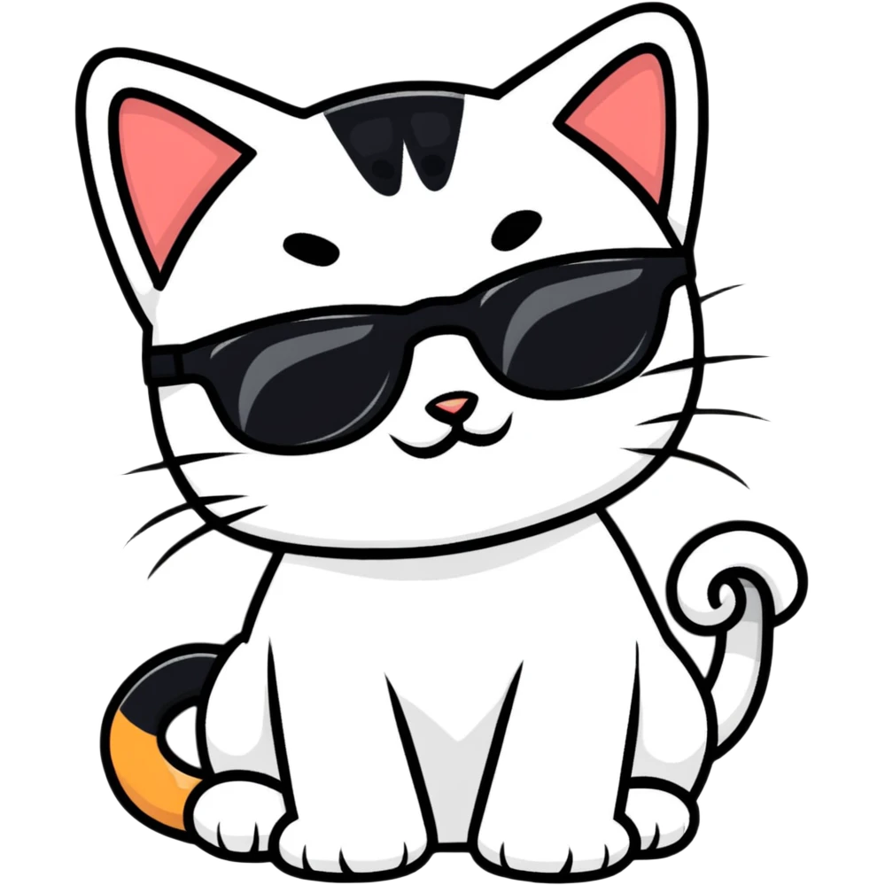 Cat with sunglasses emoji