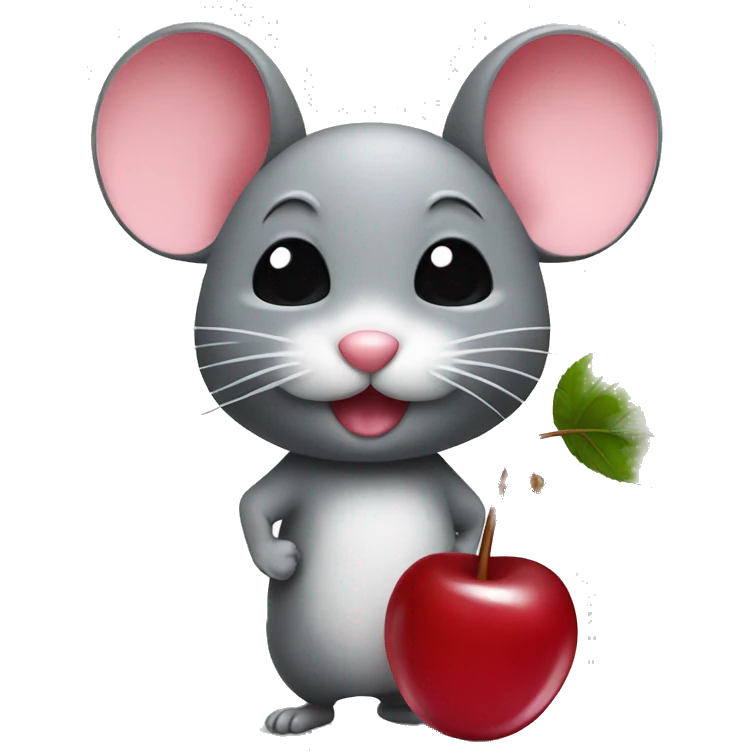 Mouse and cherry together emoji