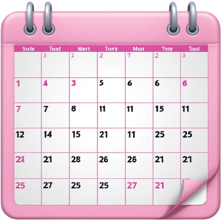 pink  calendar emoji
