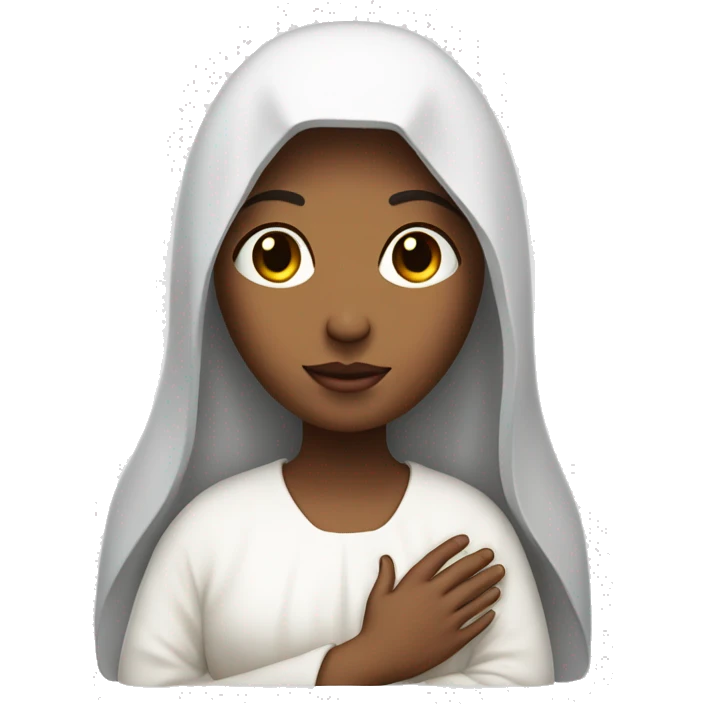 Maria mother of Jesus with Jesus in hands white skin emoji