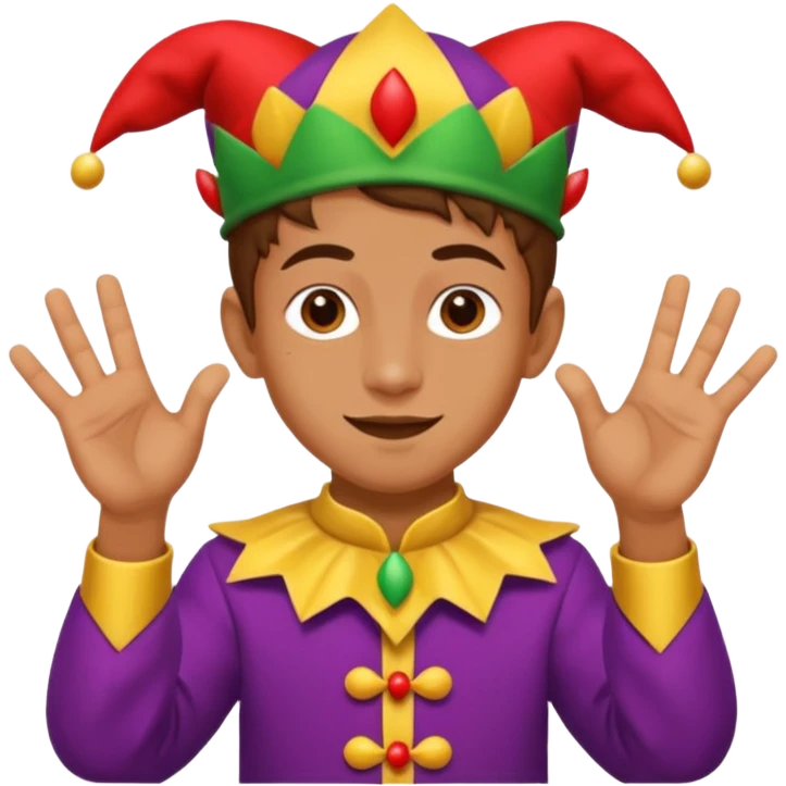 Kid doing 67 hand jester emoji