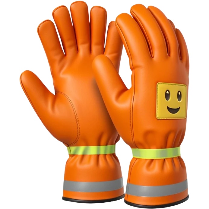 thick work gloves with reinforced palms, construction safety equipment, 3D emoji style emoji