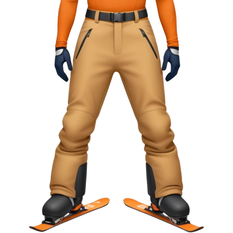The skiing emoji with the front crotch area of the ski pants protruding in a comedically large oblong bulge emoji