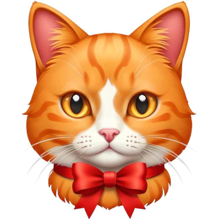 Gato naranja con laso  emoji