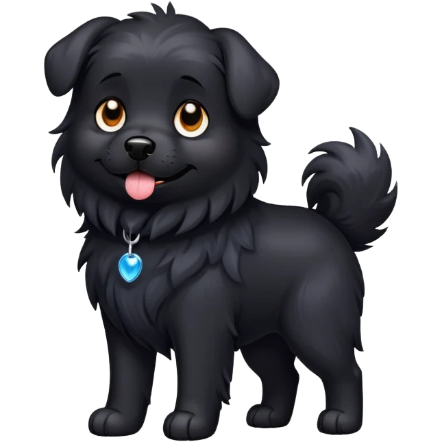 perrito negro con aureola emoji