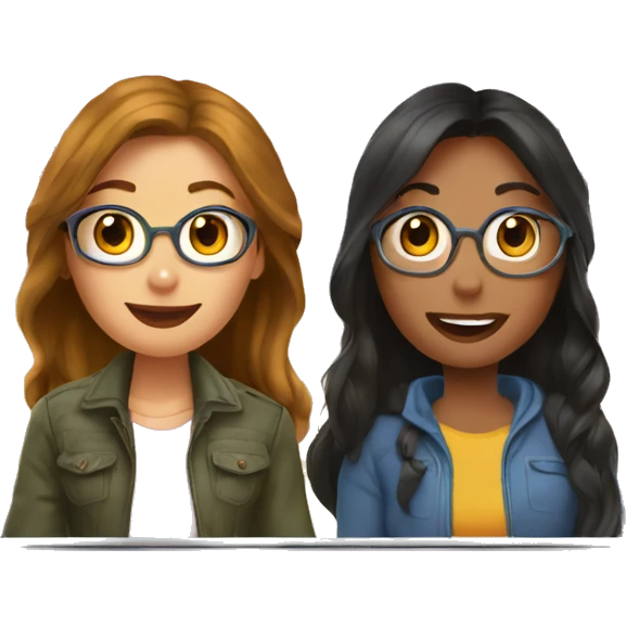 Moi et mon amie dans le bus emoji