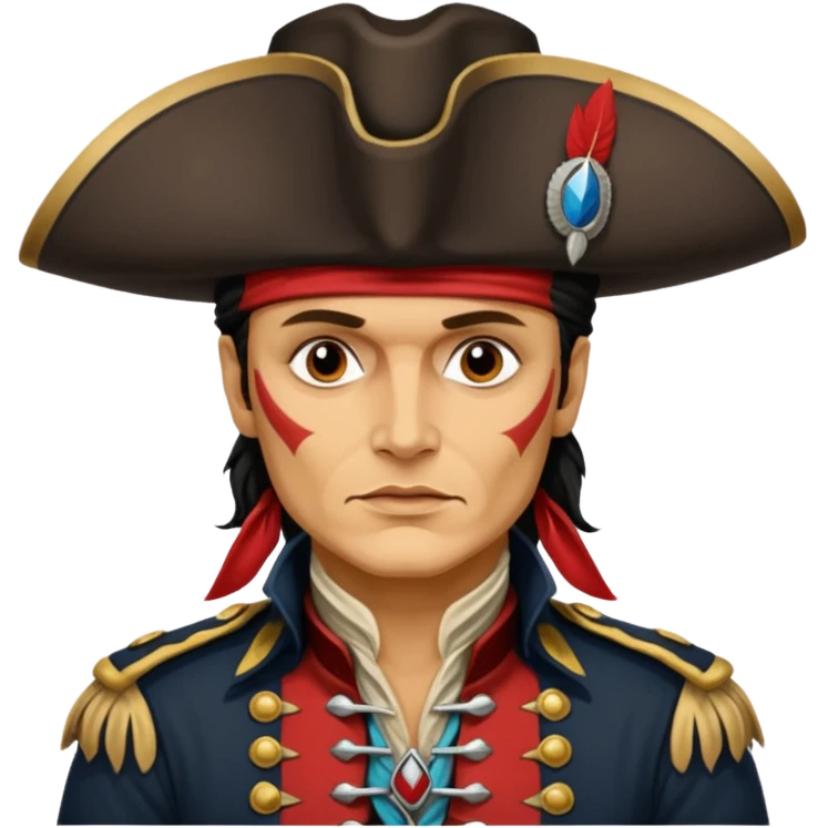 Adam Ant painted with Indian war colors is wearing like a highwaymen,   emoji