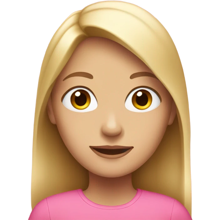 A blonde girl with straight hair and pink top emoji