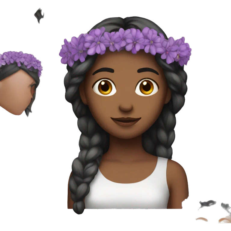 Purple flower crown on girl  emoji