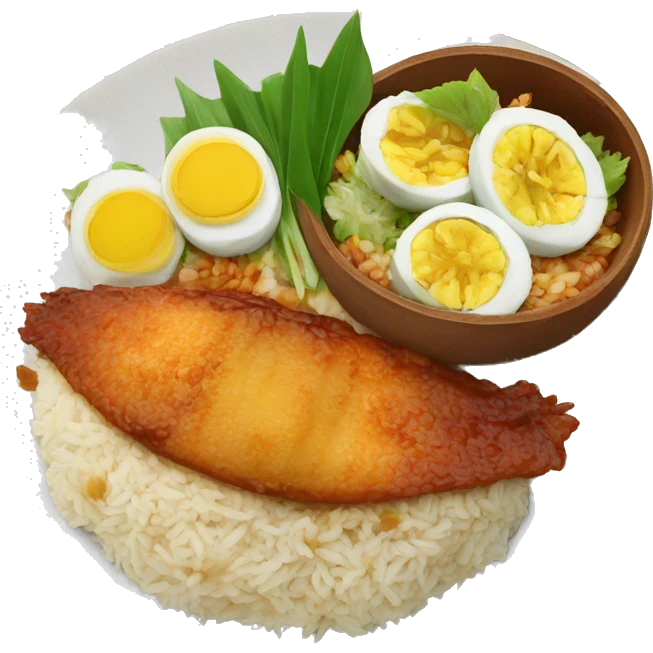 Nasi lemak with ikan bilis emoji
