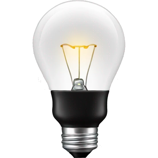 white light bulb with black backgroun emoji
