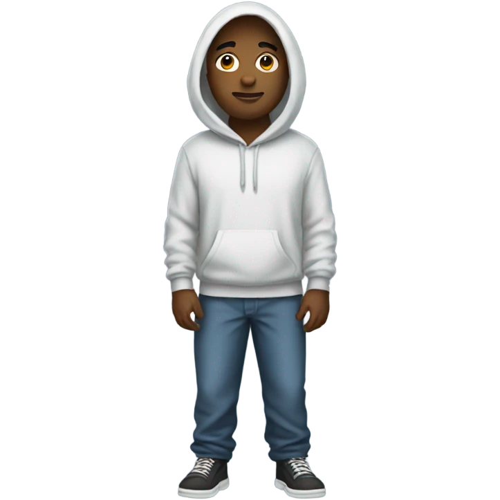 Guy wearing big pants and hoodie  emoji