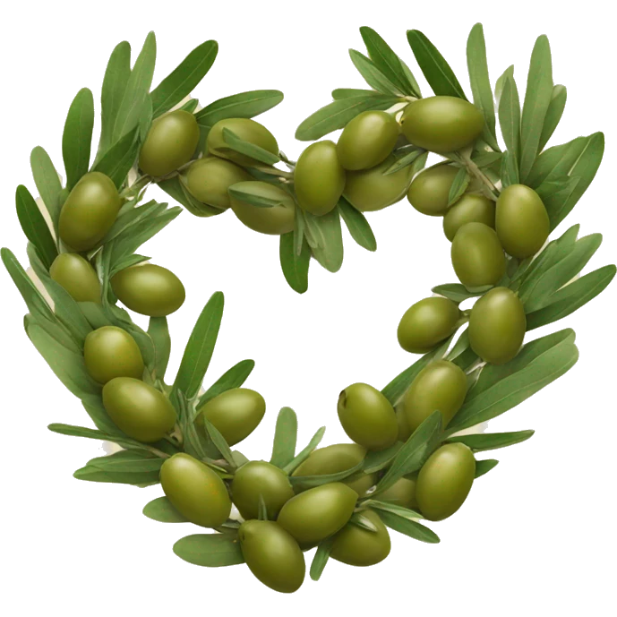 olive heart adorned with olive garland  emoji
