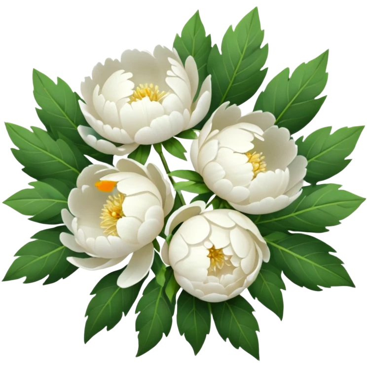 White peony bouquet emoji
