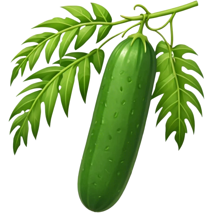cucumber hangs on a palm branch emoji