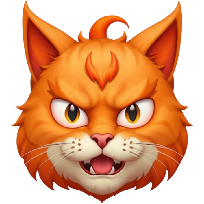 angry cat with devil horns emoji
