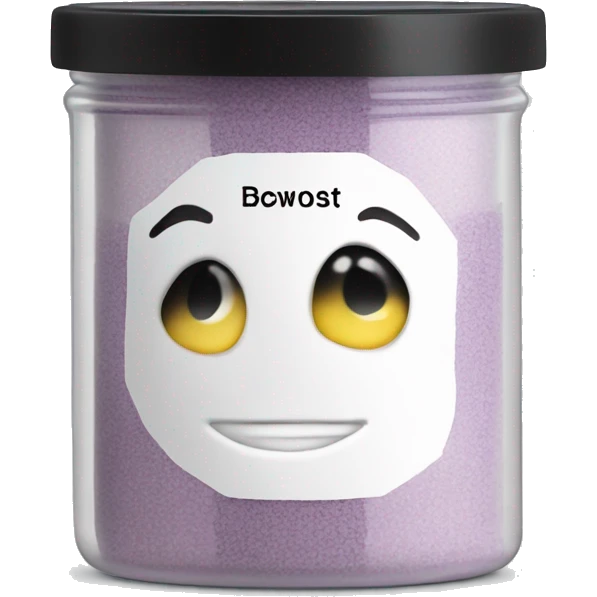 body scrub pot with label emoji