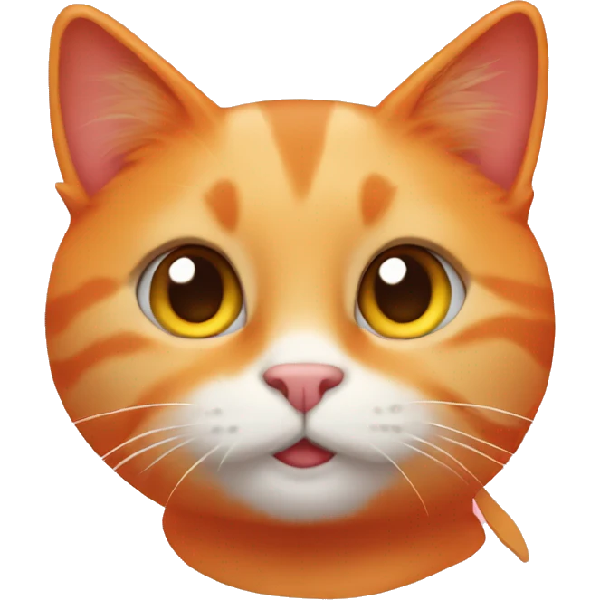 Orange cat with heart emoji