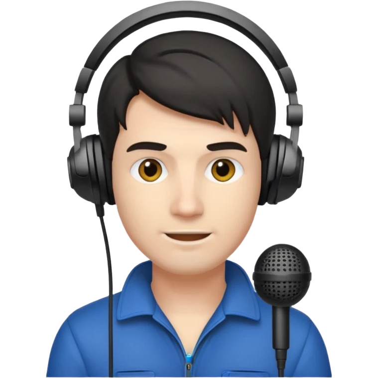 Man with gaming headset mic emoji