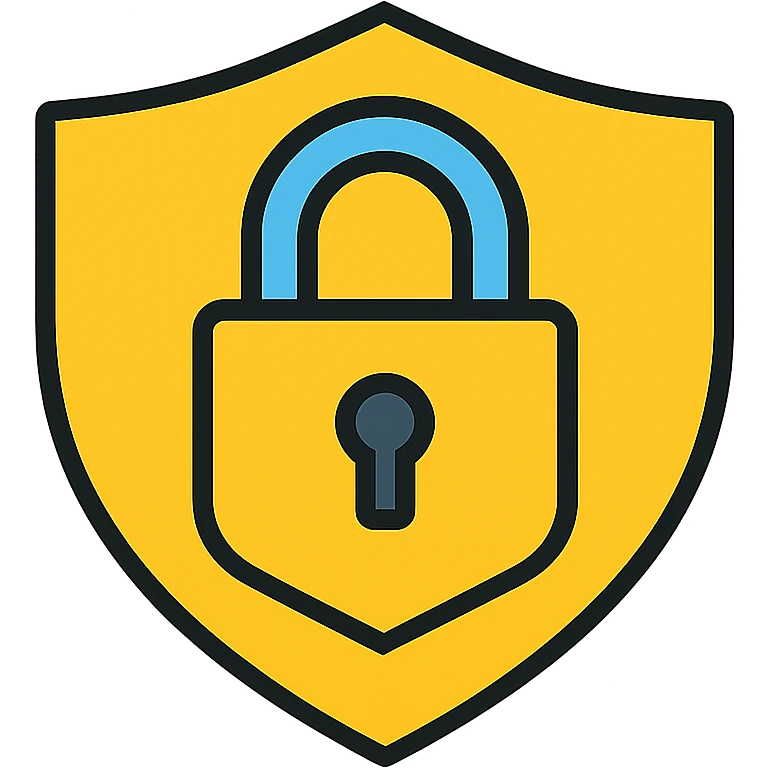 a lock shaped like a shield, minimal and strong look emoji