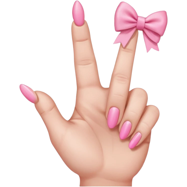 middle finger with pink  bow on finger  emoji