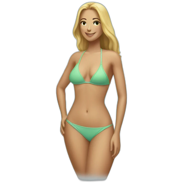 soft-fit Caucasian woman bikini (beach body) bed emoji