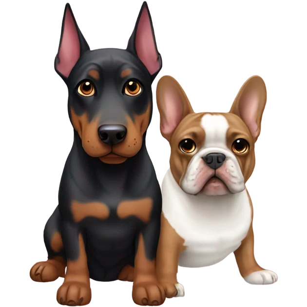 Doberman and French bulldog emoji